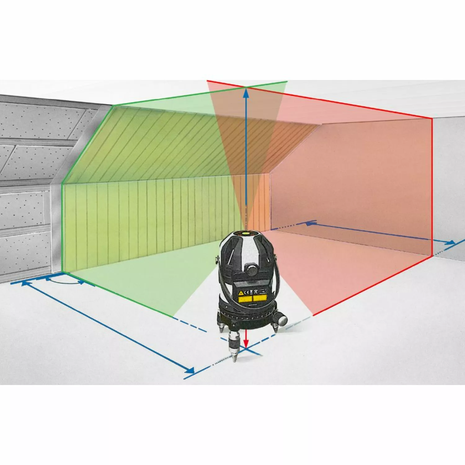 Laserliner PowerCross-Laser 5 Combi Kruislijnlaser met loodpunt in L-Boxx - 5 lijnen