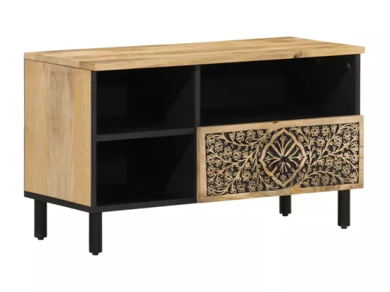 Meuble TV 80x33x46 cm bois massif de manguier