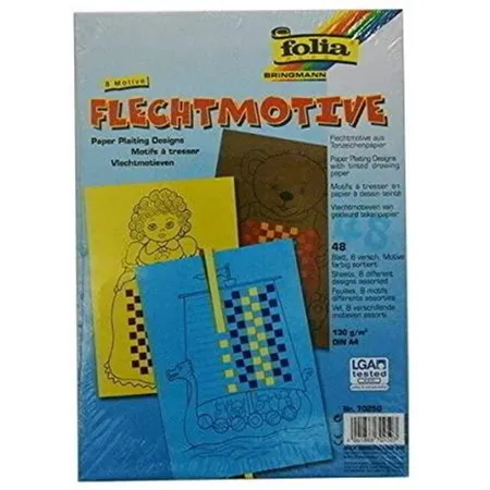 Folia Flechtmotive aus Tonpapier, DIN A4, farbig sortiert