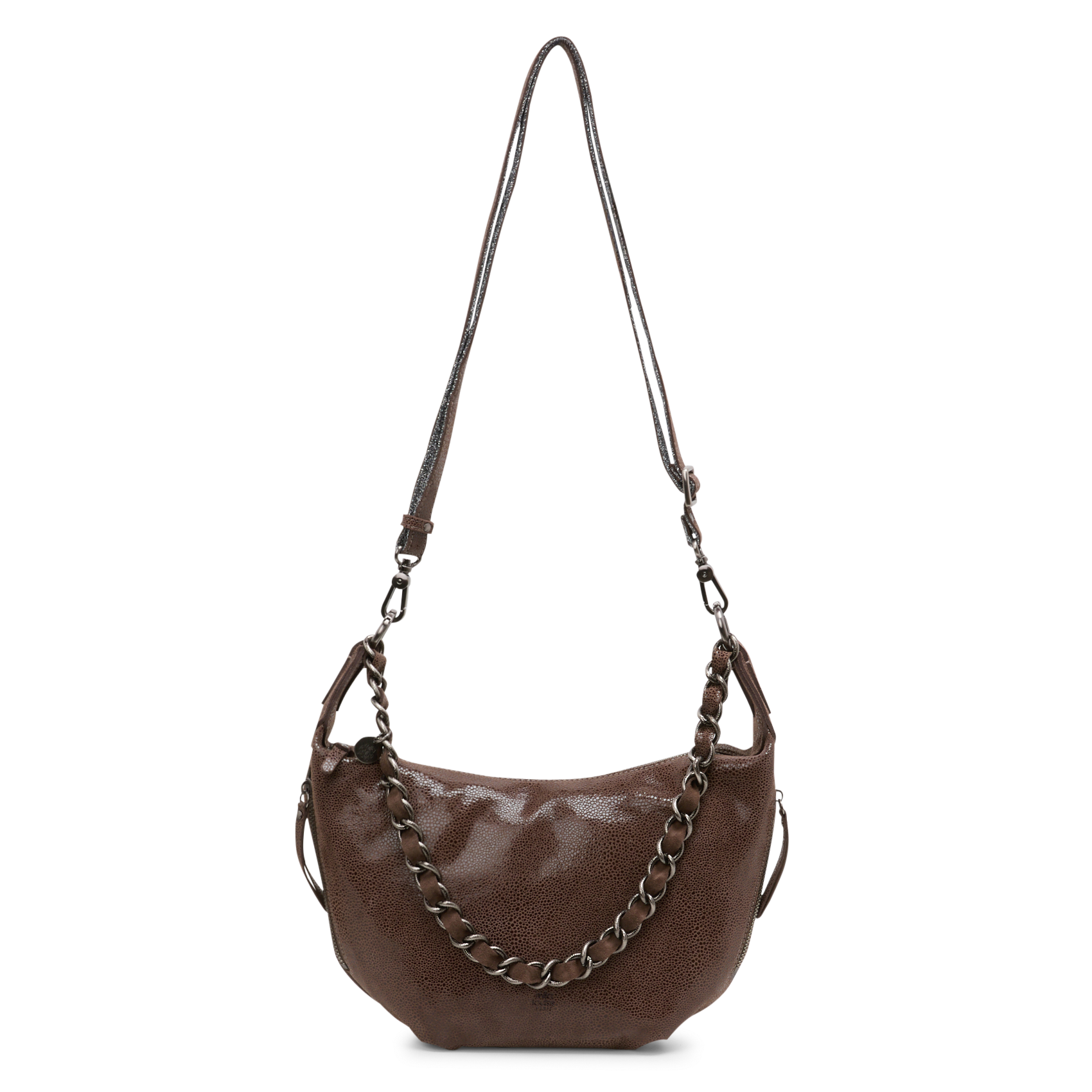 RUBINA - Sac demi lune en cuir | Gris