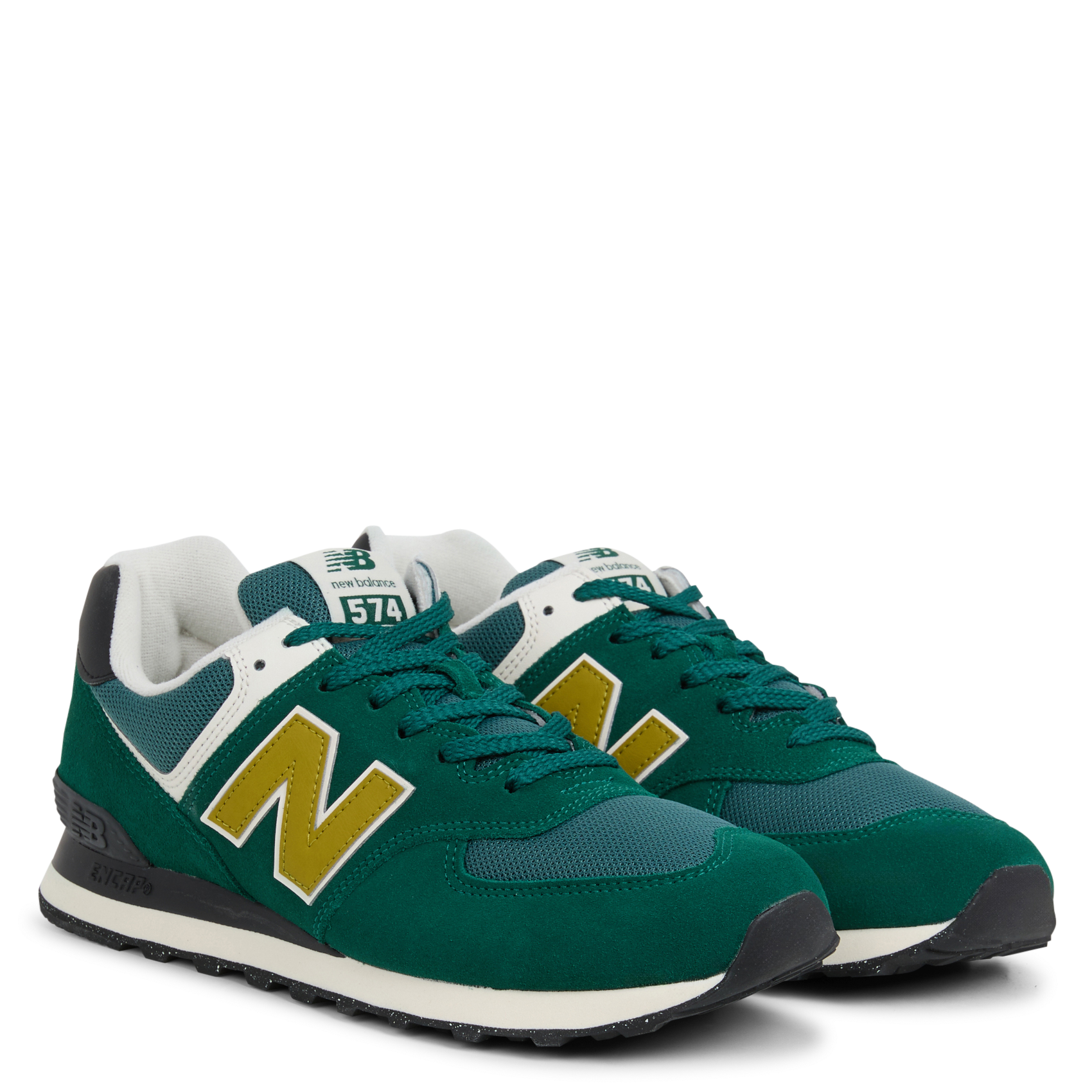 574 - Baskets basses en cuir velours | Vert