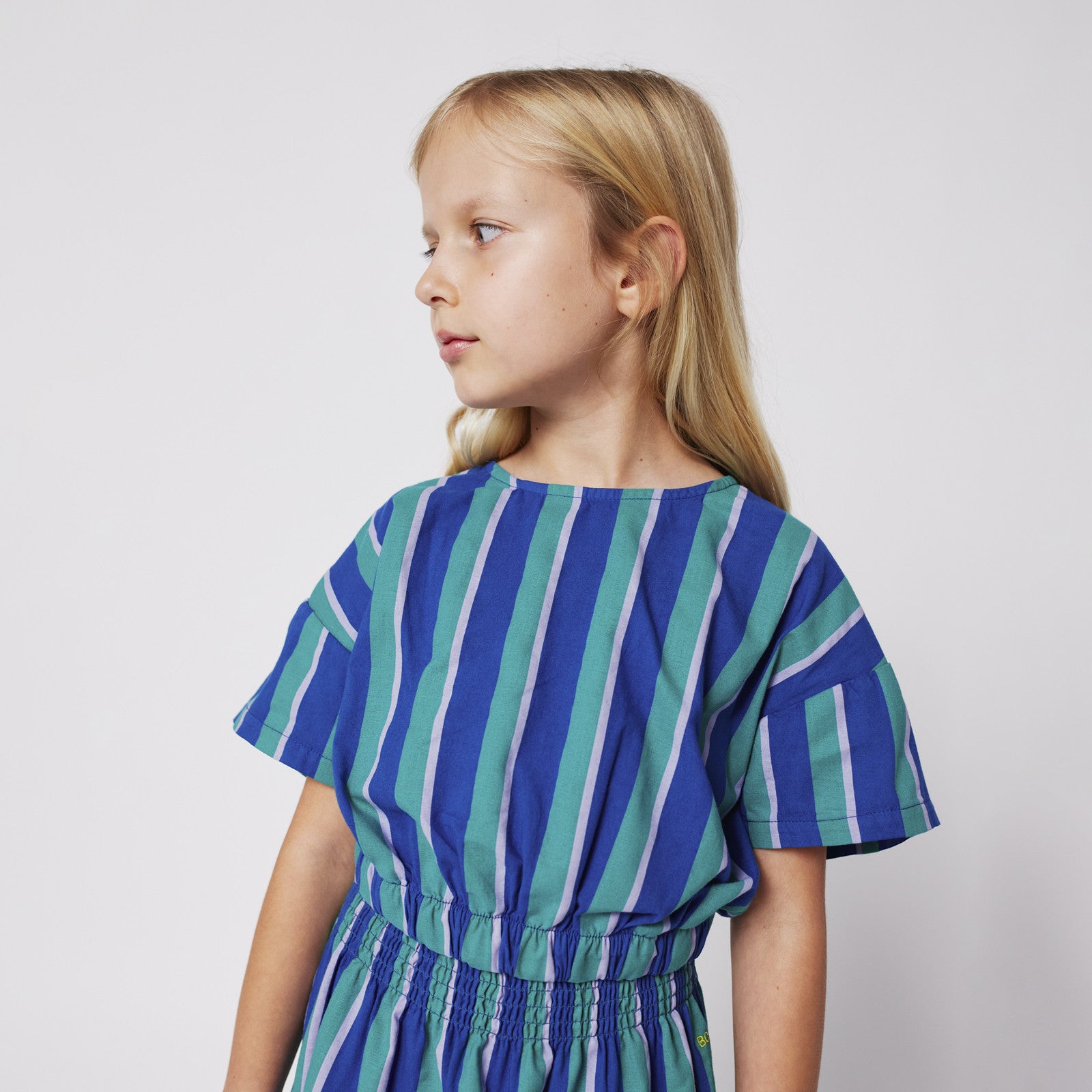 T-Shirt Striped Crop Blue