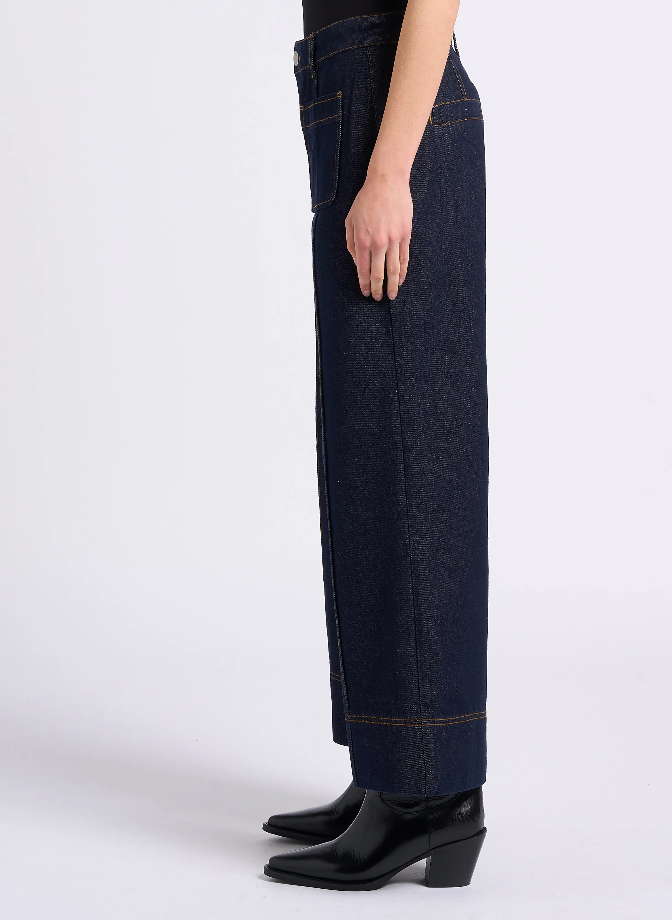 ROMY - Jean large en coton | Bleu