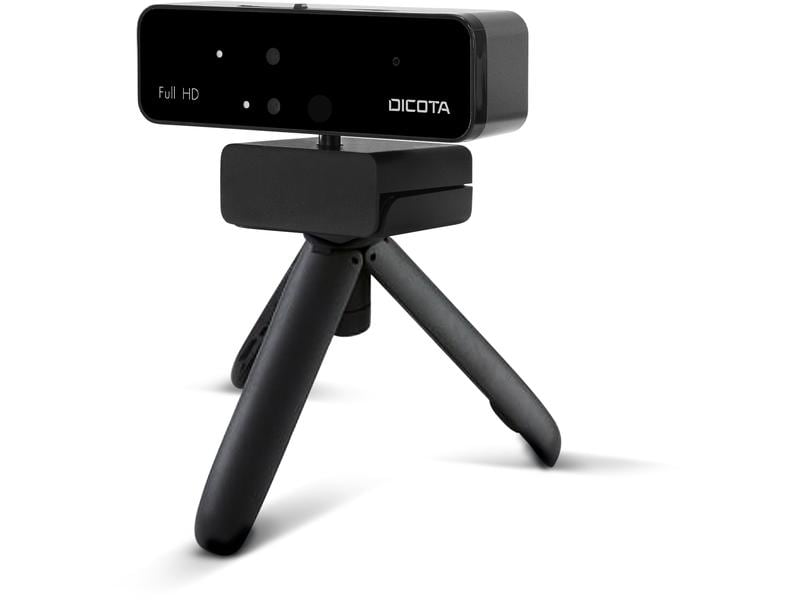 DICOTA Webcam PRO Face Recognition Full HD Webcam mit integrierten optischen und Infrarot-Sensoren Windows Hello