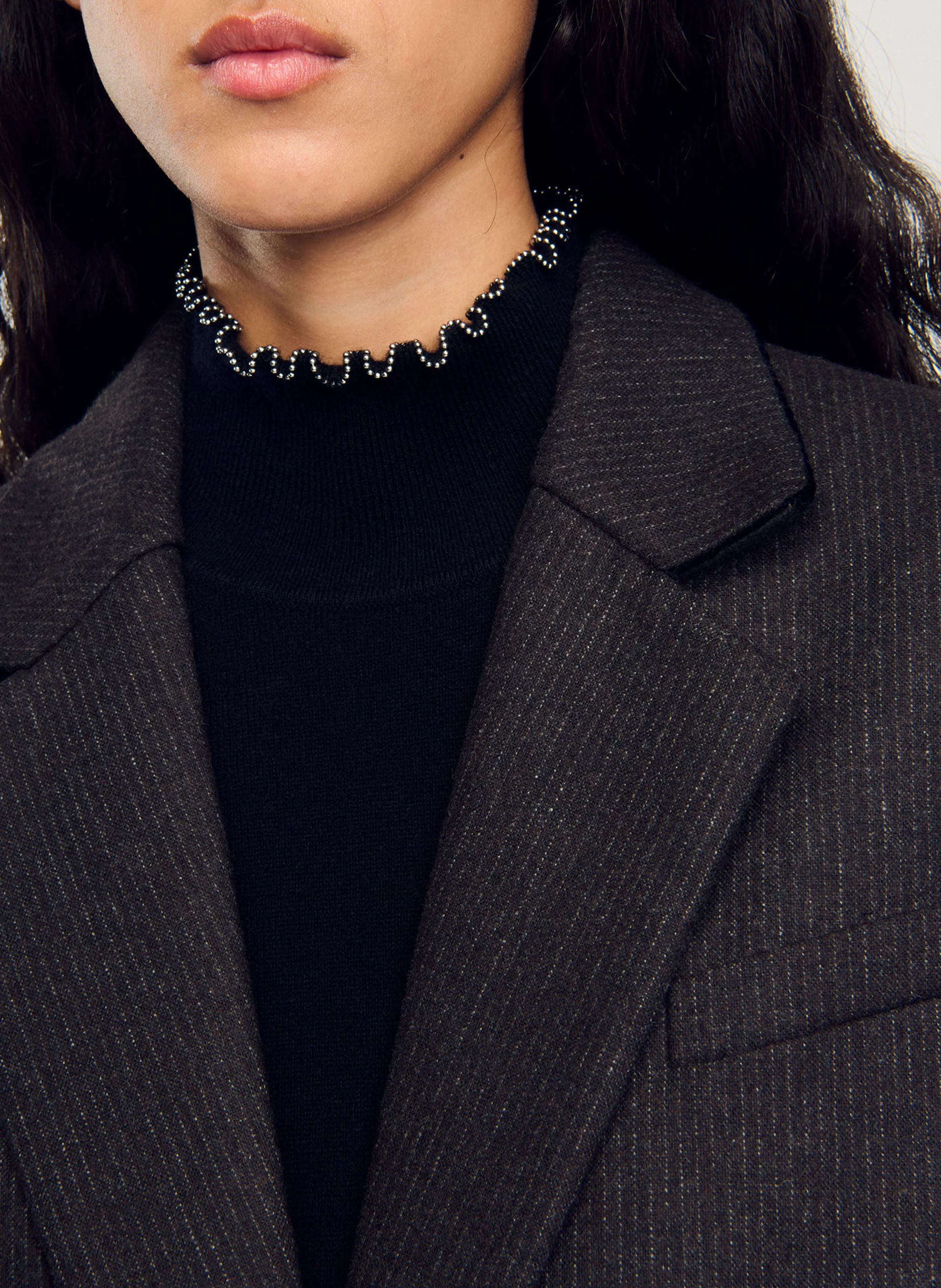 Veste de tailleur en laine mélangée | Marron