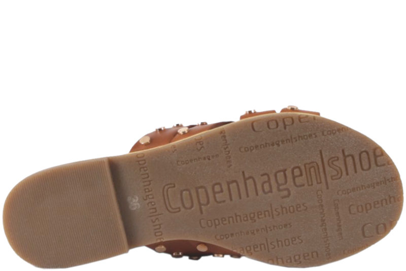 COPENHAGEN SHOES LALA STUDS BRUN SLENTERS I SKIND