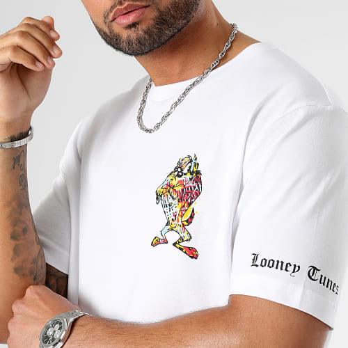 Tee Shirt Oversize Large Sleeve Taz Blanc