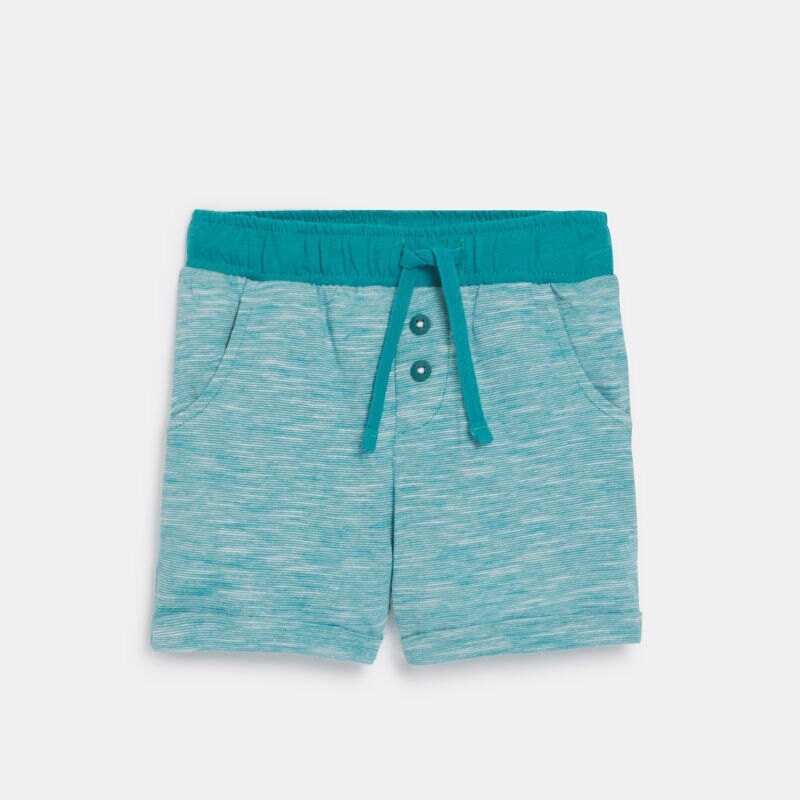 T-shirt poisson et short en maille fantaisie bleu garçon Bleu