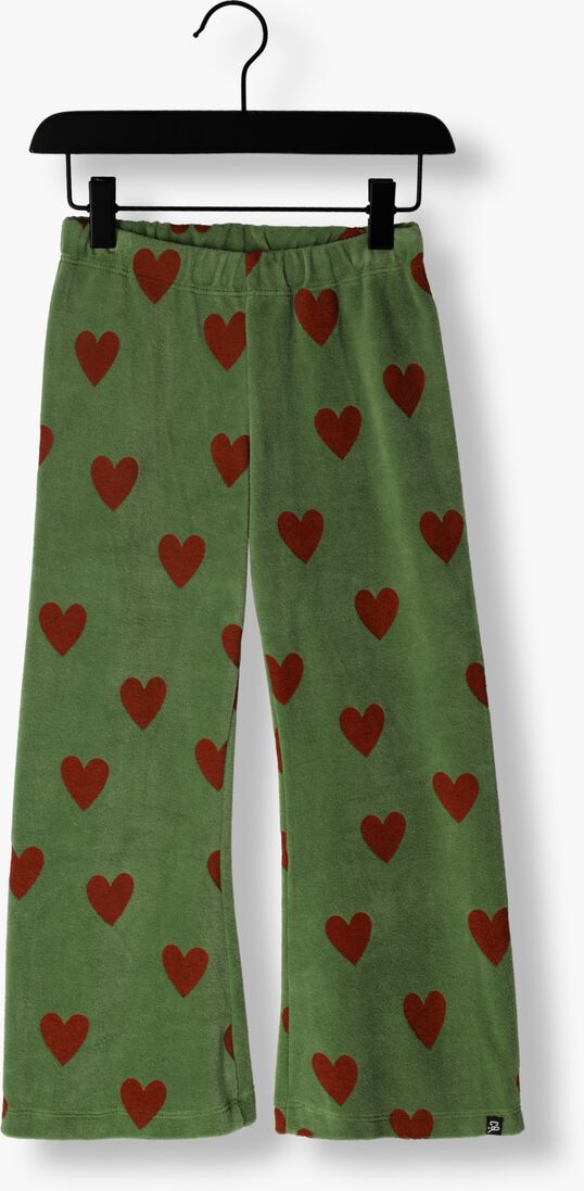 CARLIJNQ groene carlijnq flared broek hearts - flared legging wt. adjustable waistband