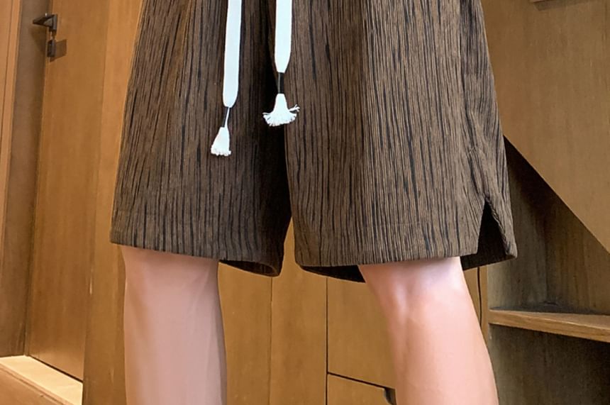 Drawouf - Gestreepte shorts met gemiddelde taille