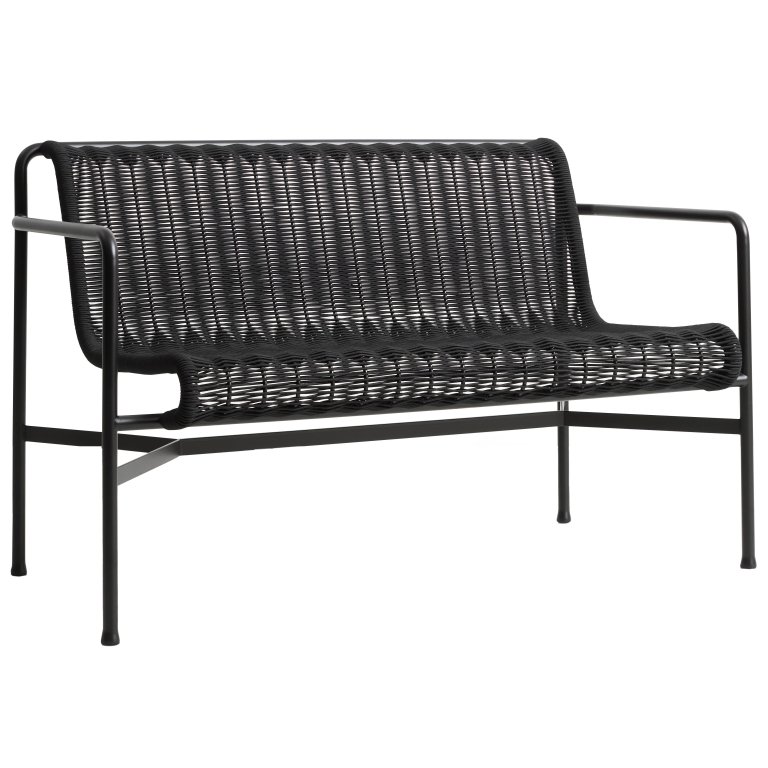 Hay Palissade Cord Dining tuinbank met armleuning Anthracite