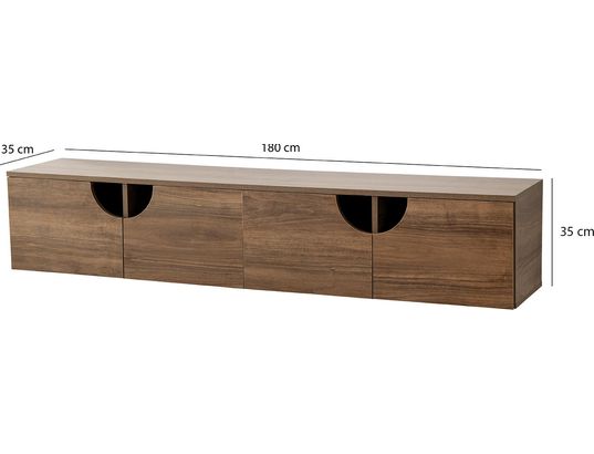 CONCEPT1 - Meuble TV Grotte noyer 180 x 35 x h35 cm