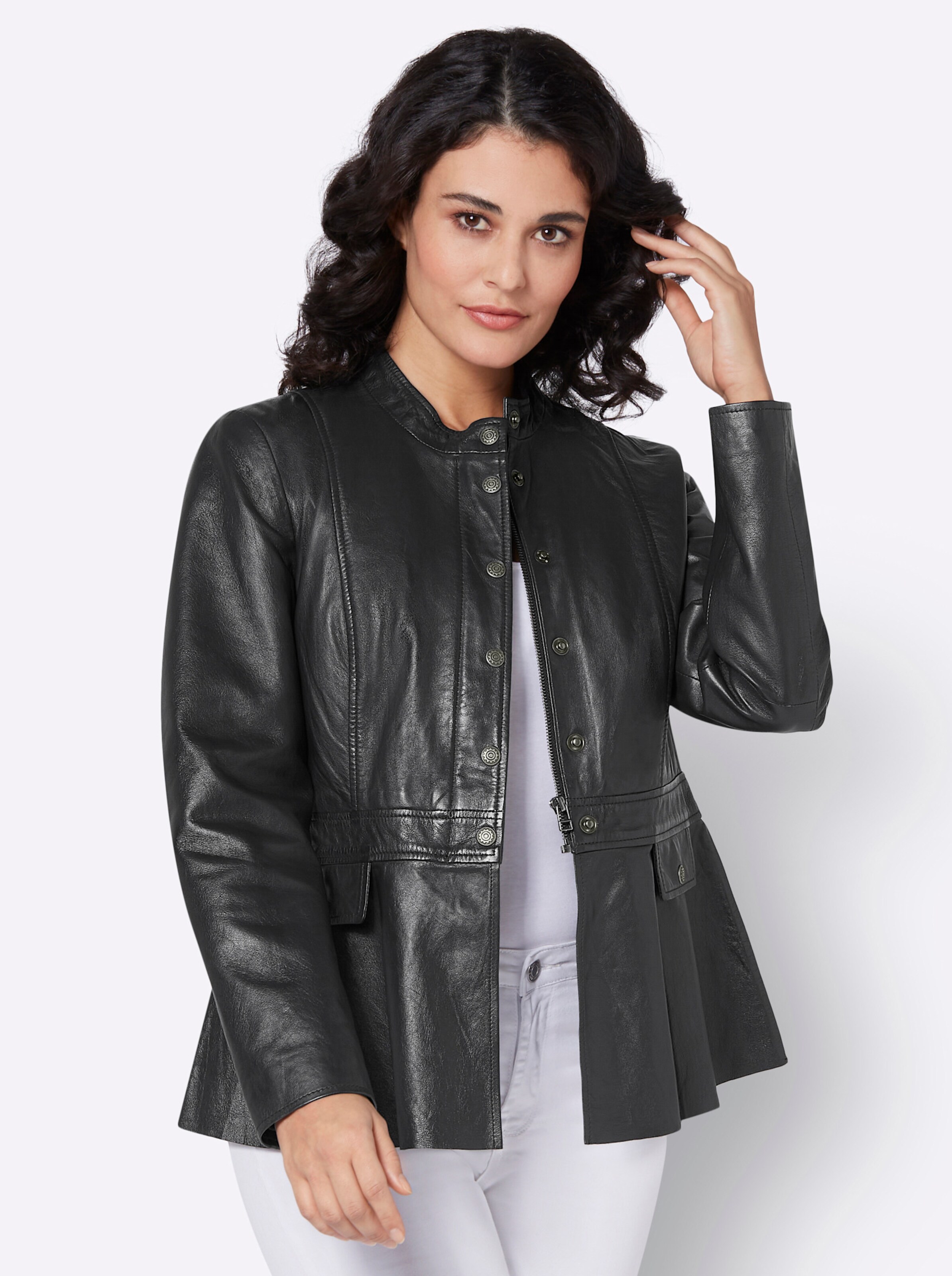 Mainpol Leder-Blazer in graphit