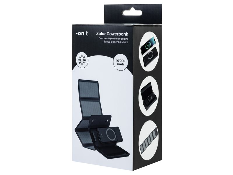 onit Powerbank Solar Pro 10000 mAh Robustes Akkupack für den Outdoor-Einsatz und auf Reisen