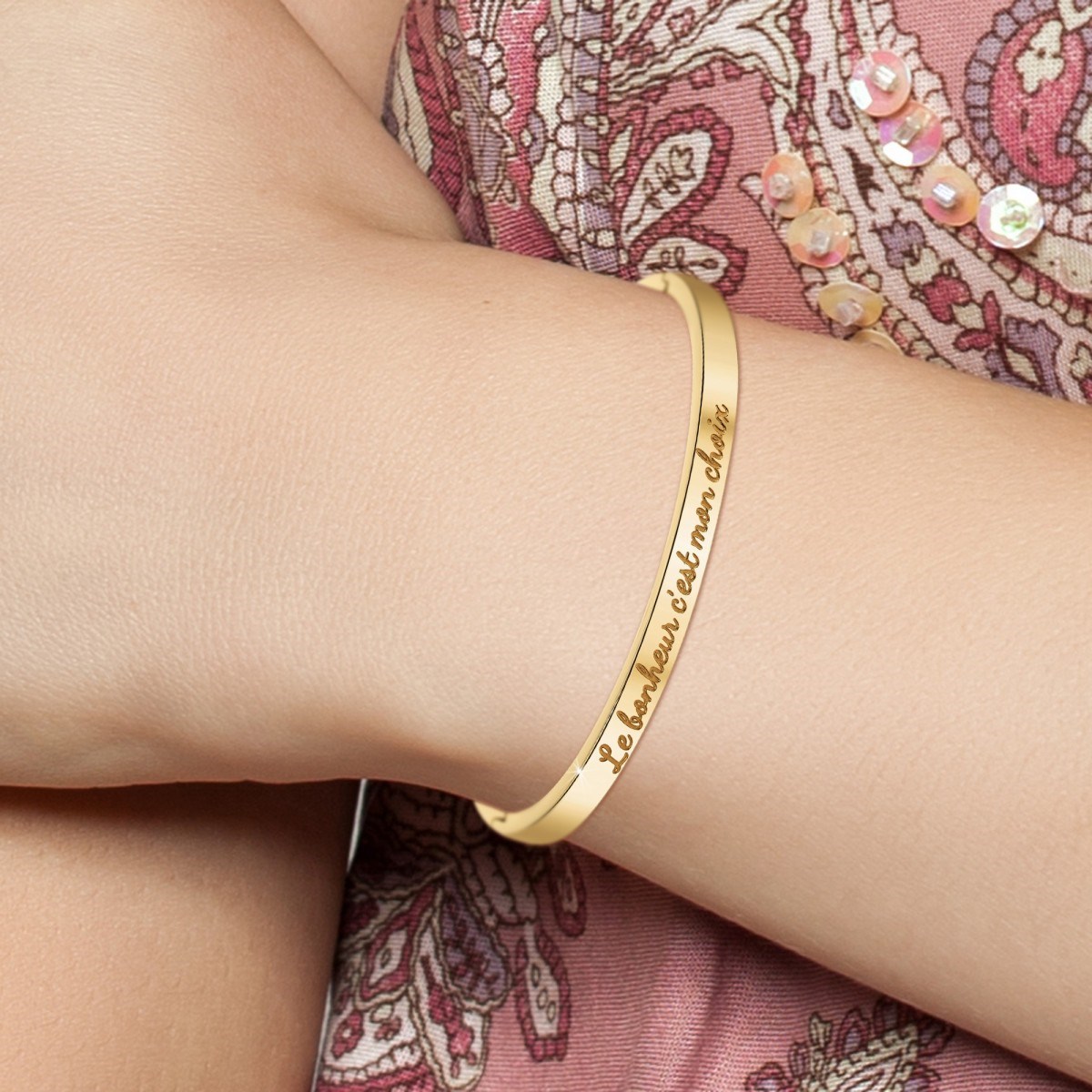 Le bonheur c'est mon choix - Bracelet SC Crystal