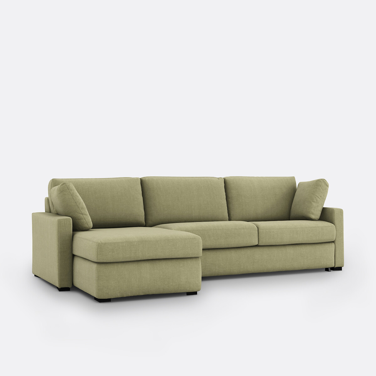 LA REDOUTE INTERIEURS<br>Sofá cama de canto algodão/linho, espuma, Timor