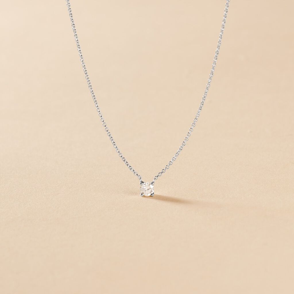Collier Aphrodite Or Blanc Diamant