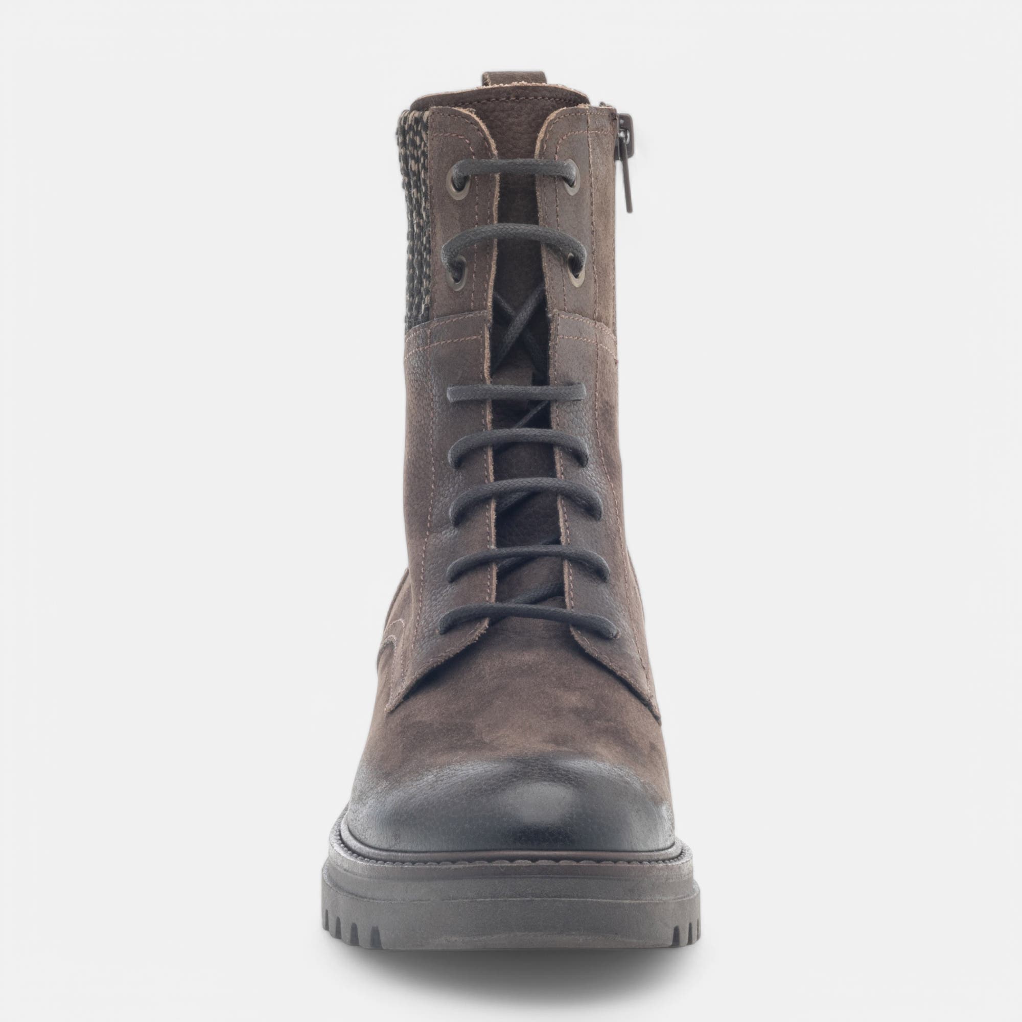 Bottines à lacets Femme en cuir marron