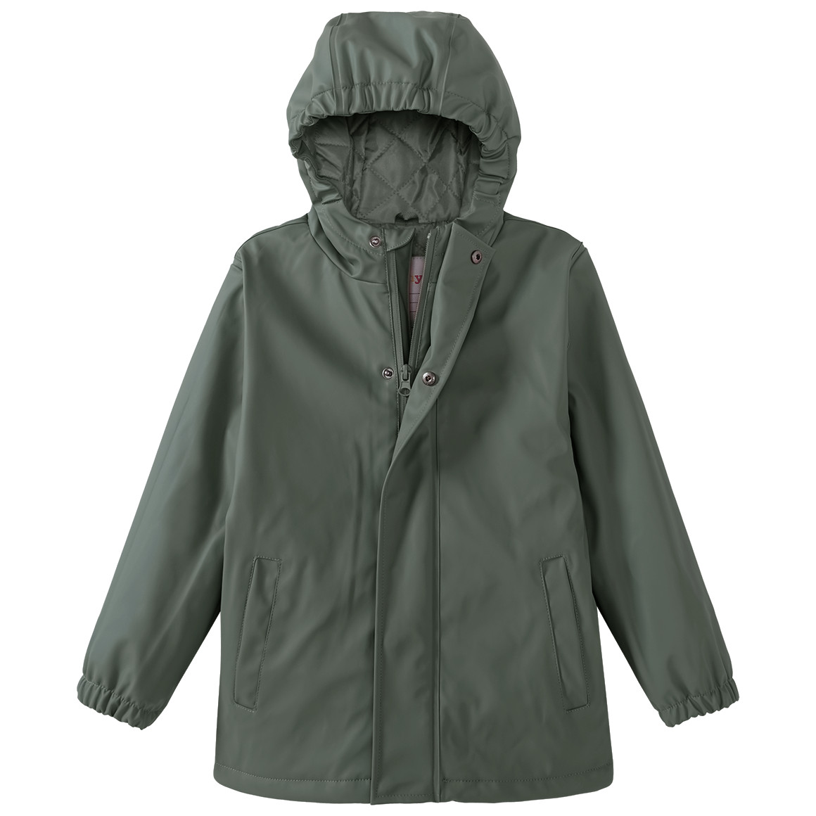 Famy Kinder Regenjacke mit gestepptem Futter oliv
