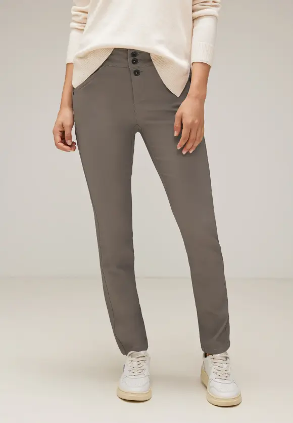 Coating Slim Fit Hose - shiny sandy mocca