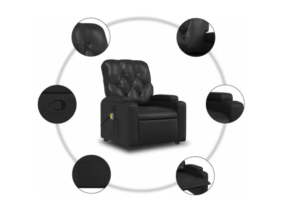 Fauteuil inclinable Noir Similicuir