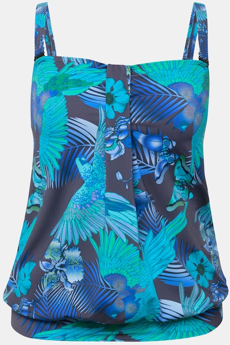 Tankini, Papageien, Softcups, Träger verstellbar, recycelt
