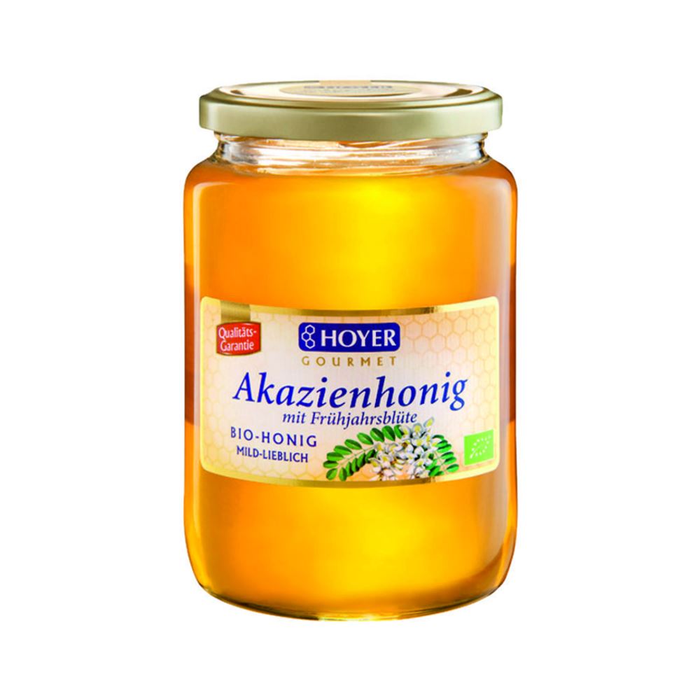 Hoyer Akazienhonig mit Frühjahrsblüten<br>1 kg, Glas, Bio