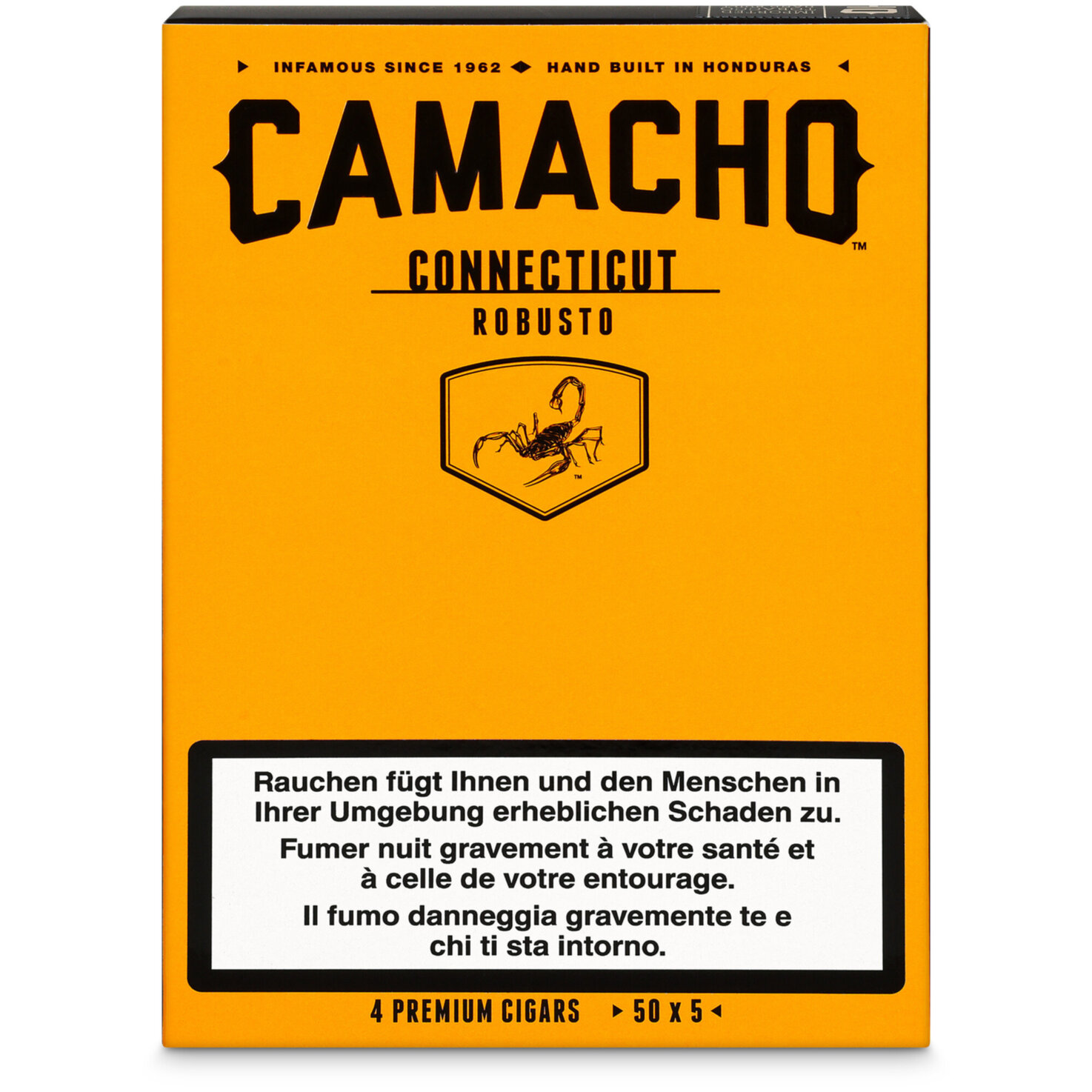 Camacho Connecticut Robusto Cello Zigarren 4 Stück