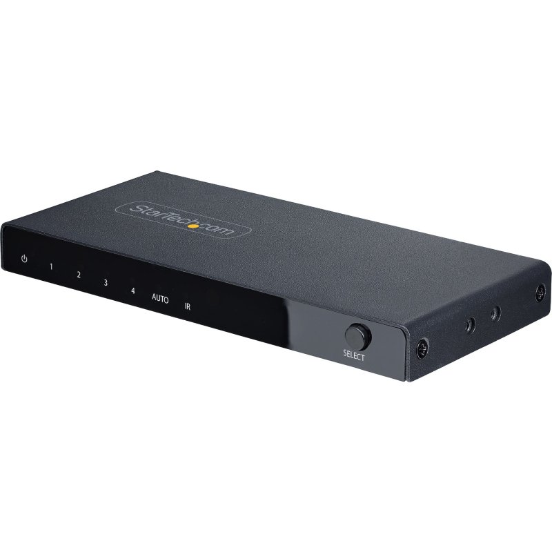 StarTech.com Switch HDMI 8K à 4 ports - Switch HDMI 2.1 4K 120Hz HDR10+, 8K 60Hz UHD - Commutateur/Switch HDMI 4 In 1 Out - Commutation de Source Auto/Manuelle - Adaptateur d'Alimentation et Télécommande Inclus