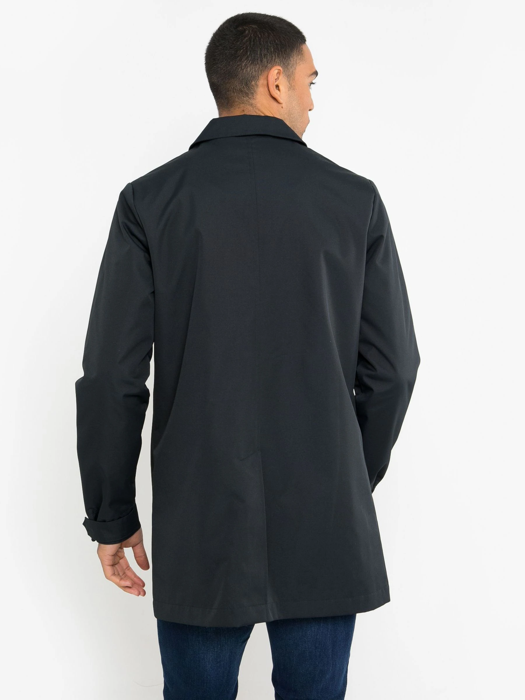 Donkerblauw - Threadbare Showerproof Longline Trench Coat