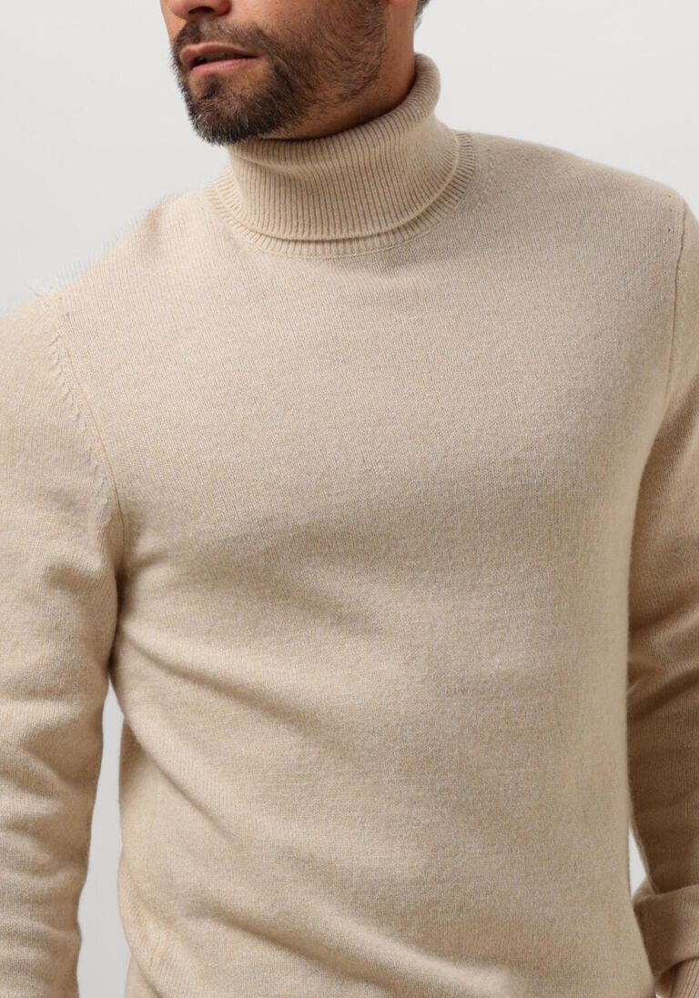 beige profuomo coltrui pullover roll neck