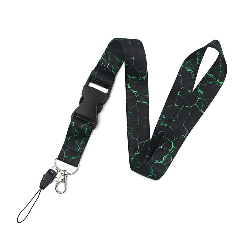 (50cm) Universal Necklace Handykette Schlüsselband Umhängeband für Handy Hülle   Phone Strap - Schwarz / Grün