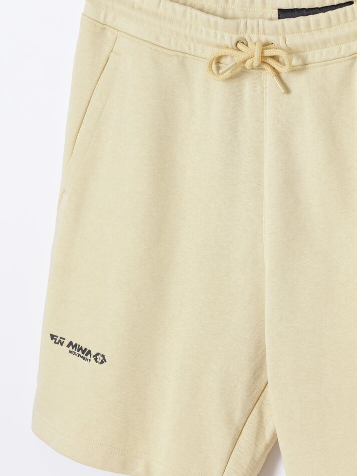 Bermuda de lã estampada - Amarelo claro