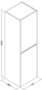 SaniGoods - Hayat - Kolomkast - Eiken - 135x35cm