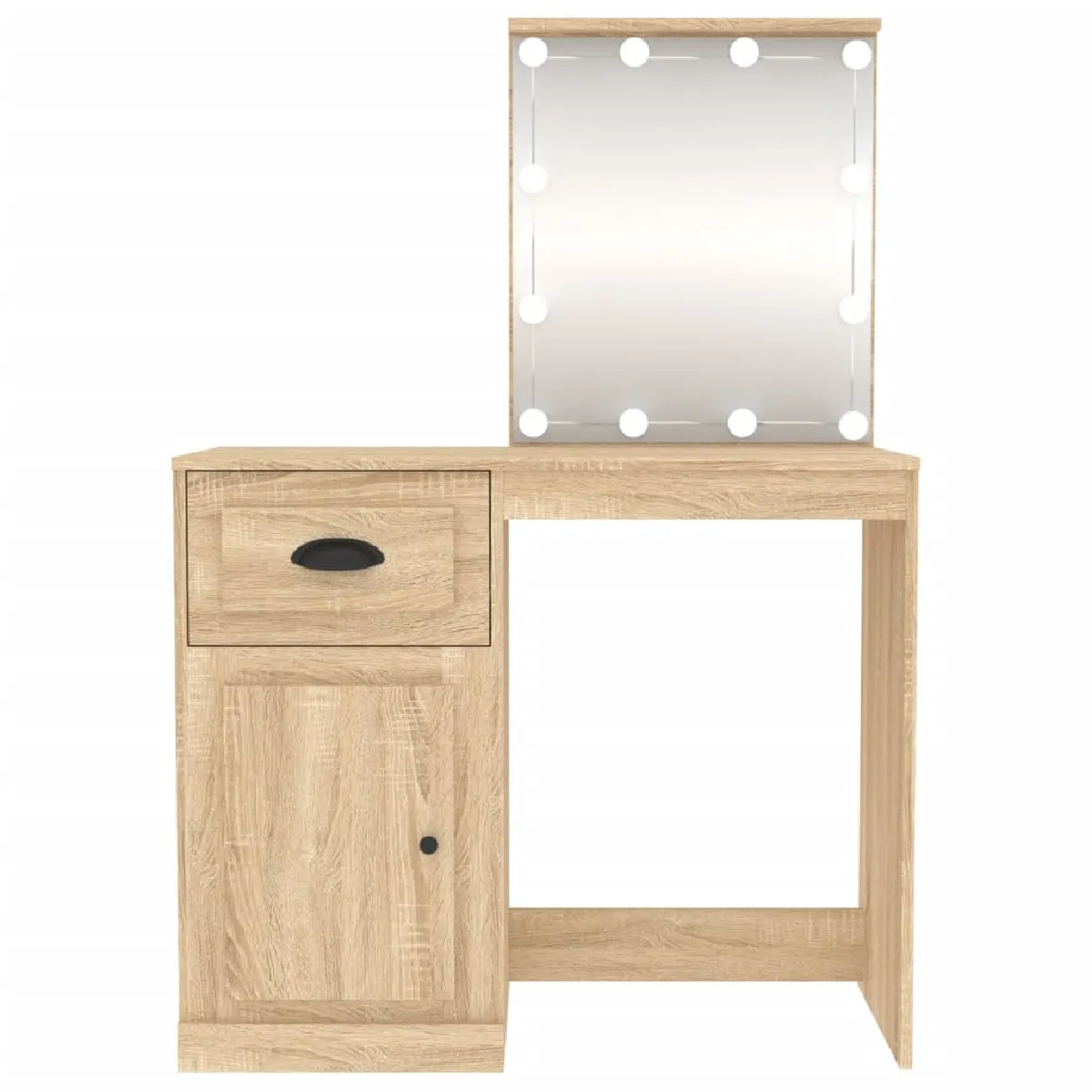 Helloshop26 Coiffeuse avec led - Chêne sonoma