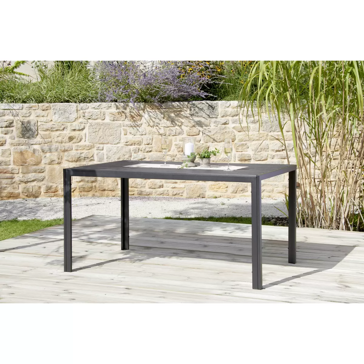 Ondega Gartentisch Milano dunkelgrau,schwarz