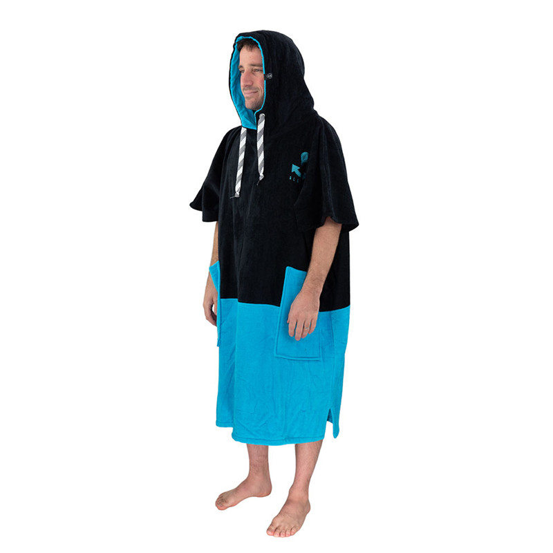 Poncho all-in v flash noir turquoise