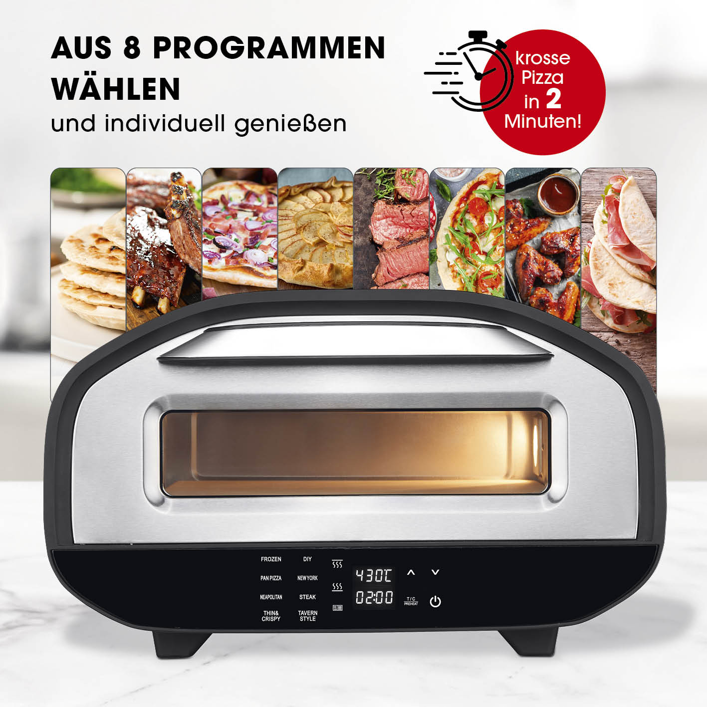 GOURMETmaxx Elektro-Pizzaofen 1700W