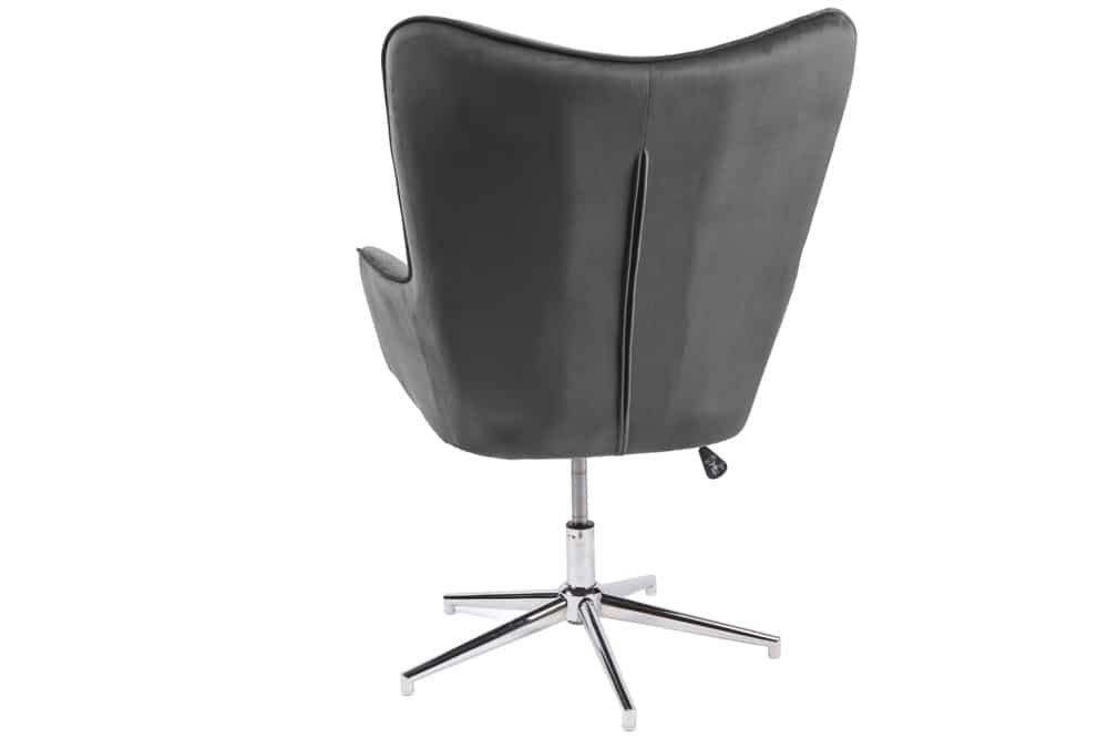 Design Sessel MR. LOUNGER grau chrom Samt höhenverstellbar drehbar Retro
