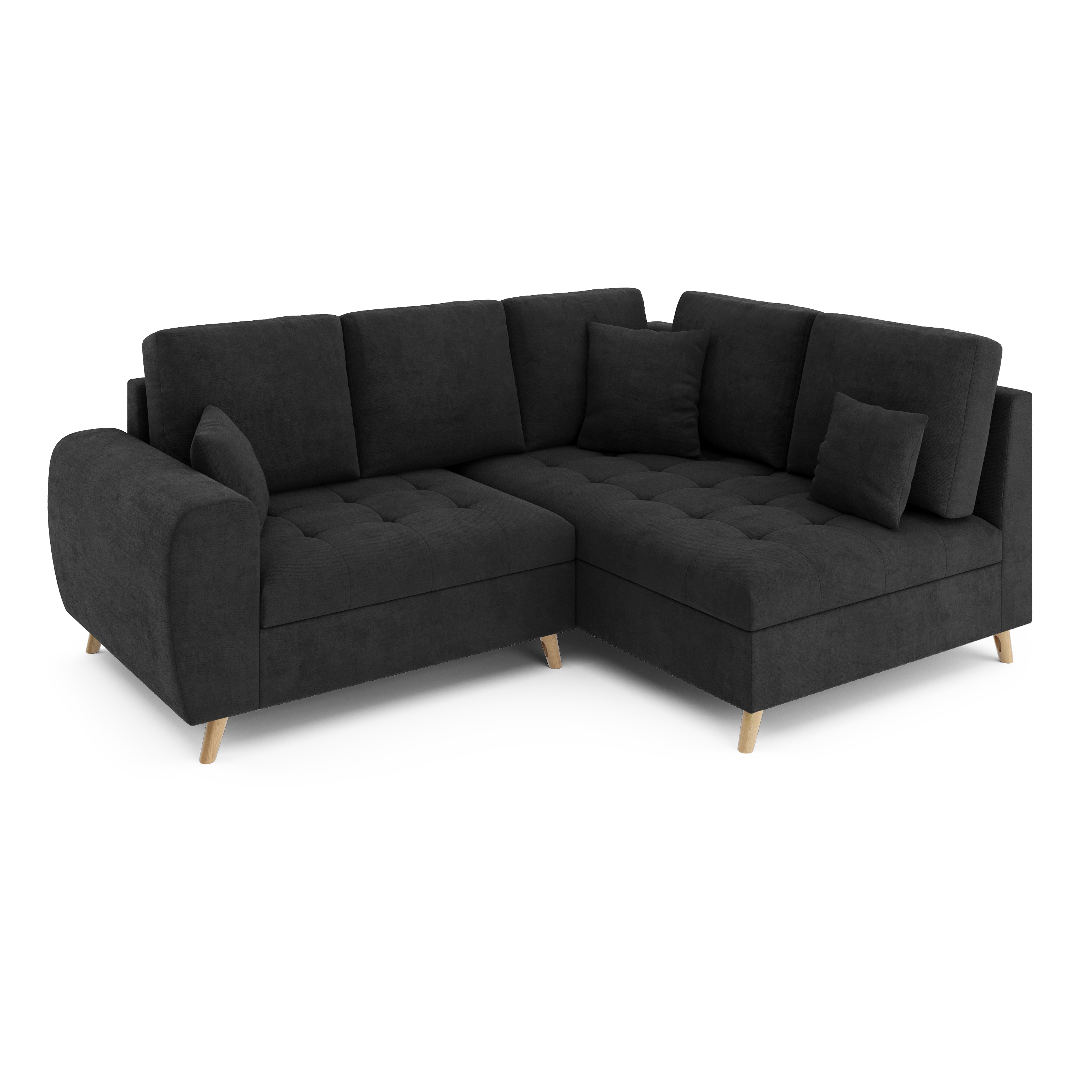 Ecksofa mit Ottomane ISLA rechts anthrazit