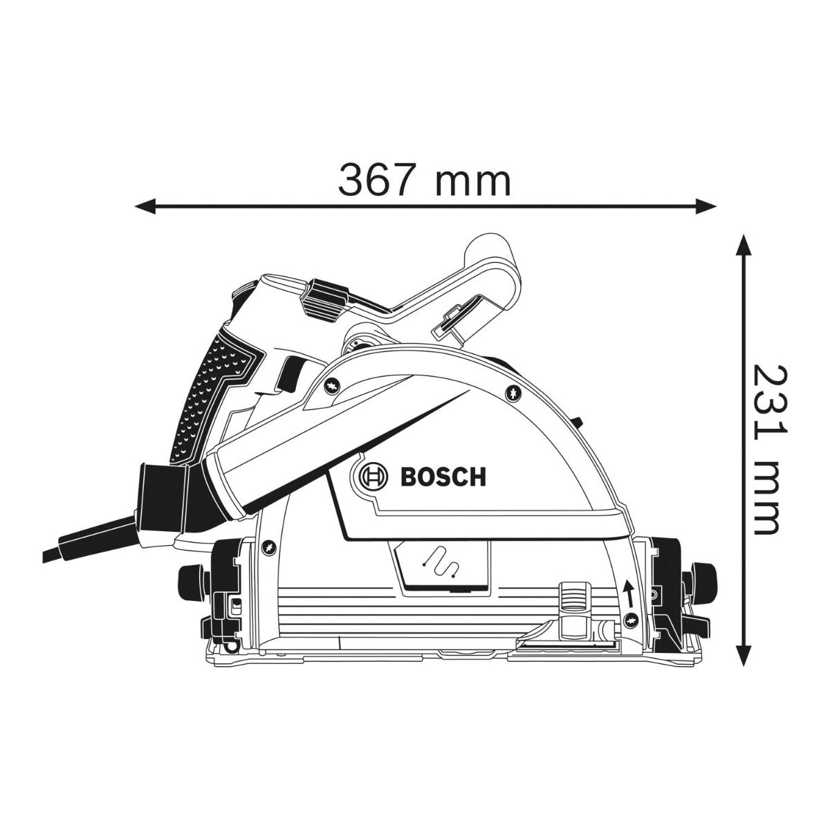 Bosch Professional GKT 55 GCE Invalzaag 165mm   geleiderail in L-Boxx - 0615990M9D