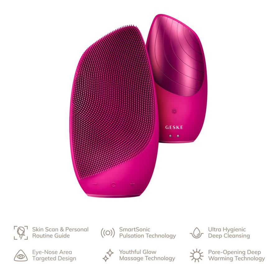 GESKE Sonic Thermo Facial Brush 6 in 1 Magenta