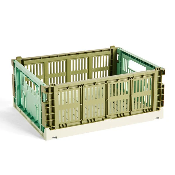 HAY  Colour Crate Mix M kasse - Olive/dark mint