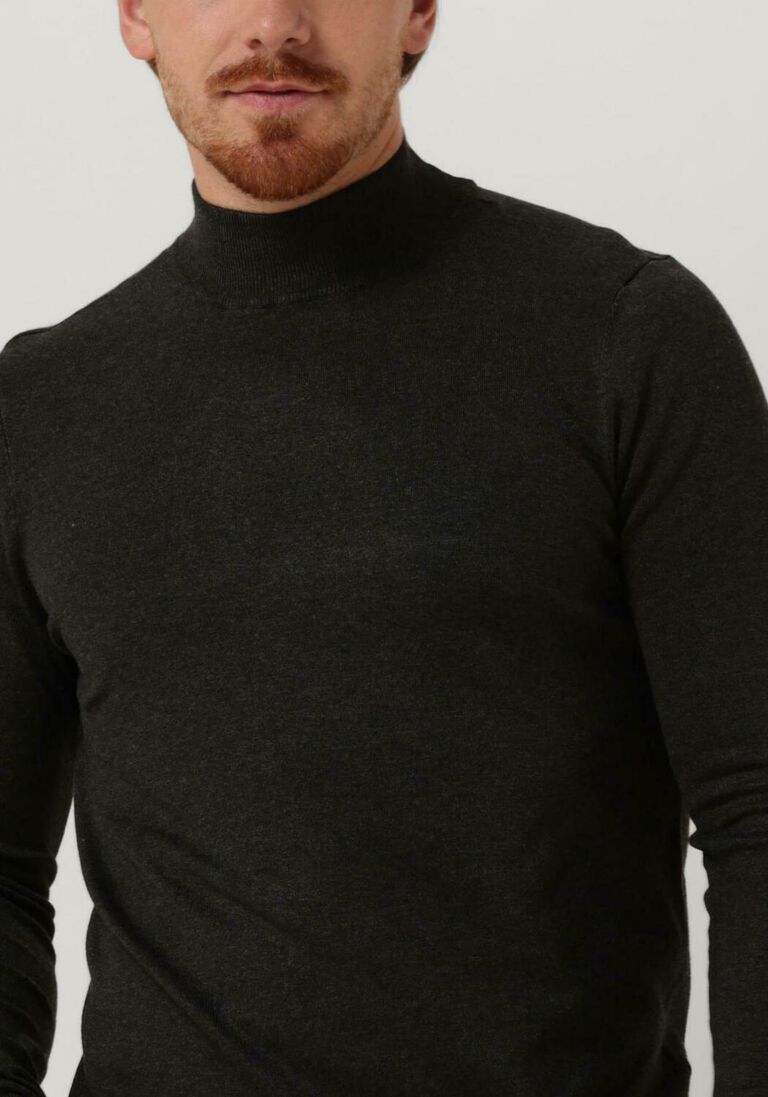 PUREWHITE donkergrijze purewhite coltrui essential knit mockneck ls