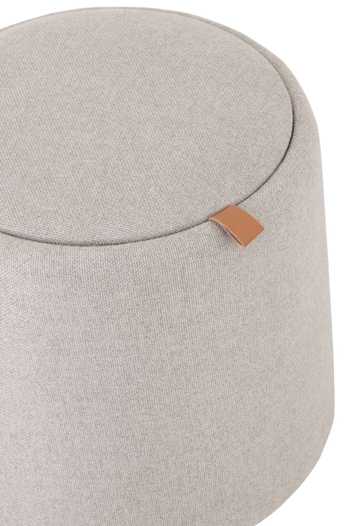 Poef/bijzettafel Rond Beige