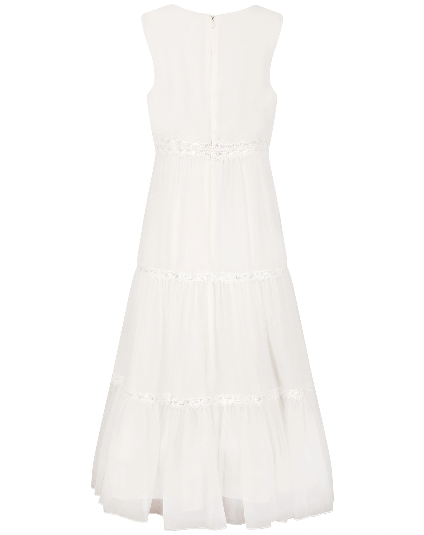 Kleid PAILLETTEN ärmellos in ecru