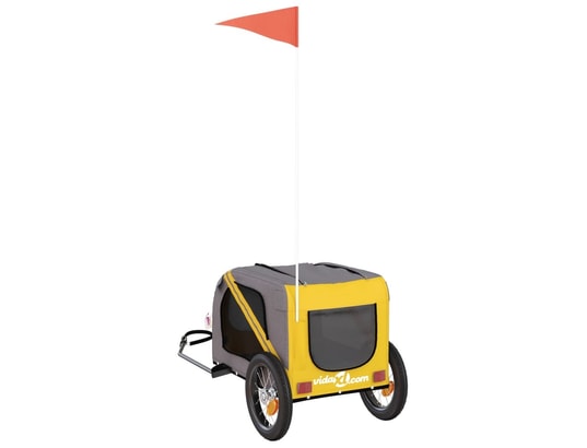 VIDAXL - Remorque de vélo pour chien jaune et gris tissu oxford et fe...