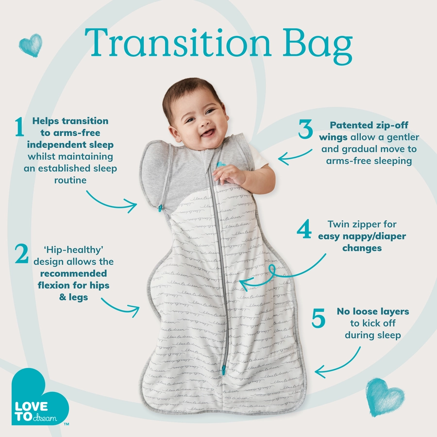 Love to dream™ Swaddle Up™ Übergangspucksack grau