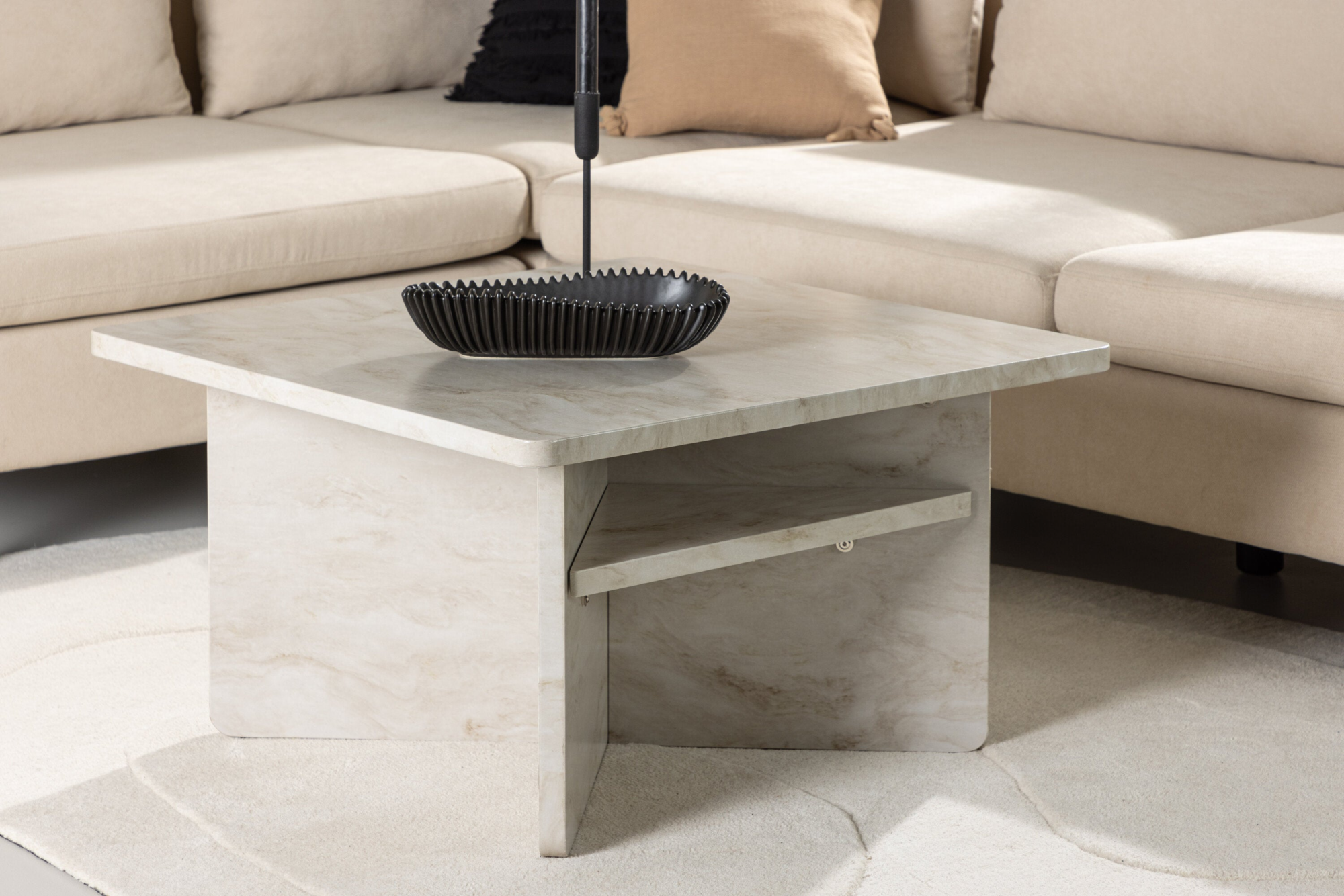 Kuopio Salontafel - 75 x 75 cm - Marmer look