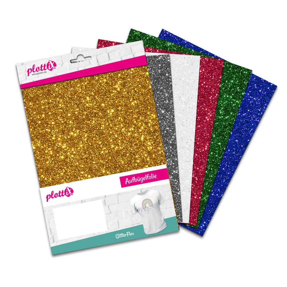 plottiX Thermotransferfolie GlitterFlex Set